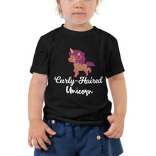 Load image into Gallery viewer, Toddler curly-haired unicorn tee
